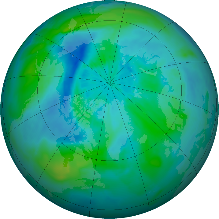 Arctic ozone map for 15 September 2011